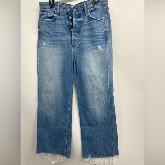 Grlfrnd Cotton Five Pocket High-Rise Button Fly Jeans Blue Size 30 - Picture 1 of 5